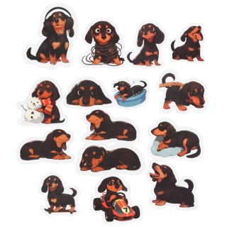 Zestaw Naklejki Z Jamnikami Do Ozdabiania Różne Motywy 54 szt. LEAN TOYS