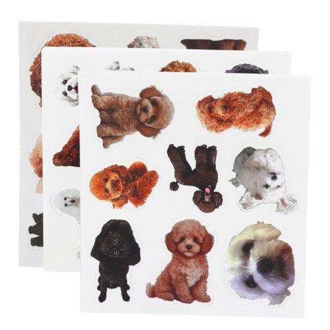 Zestaw Naklejki Z Pudelkami Pieski Do Ozdabiania Różne Motywy 54 szt. LEAN TOYS