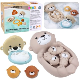Zestaw Zabawki Do Kąpieli Wydra Rodzinka Kosz Piłeczki 7 el. LEAN Toys