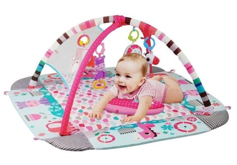 Duża Mata Basen Edukacyjna dla Niemowląt 5w1 z Pałąkami Hipopotam Piłeczki LEAN Toys