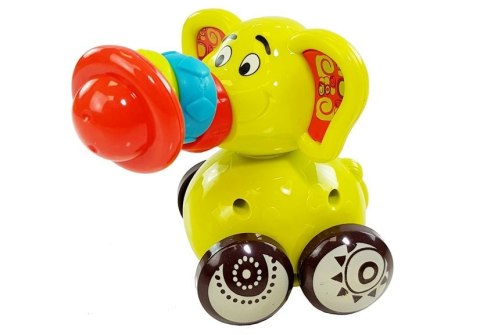 Samochodzik Autko Słoń dla Niemowlaka Ruchoma Trąba LEAN Toys