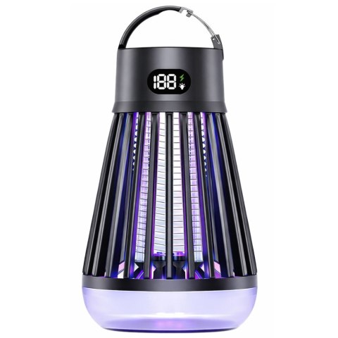 Elektryczna Lampka Owadobójcza Na Komary Światło UV Czarna LEAN