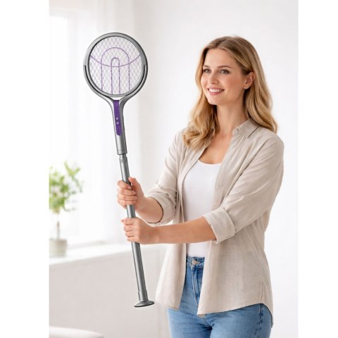 Rakieta Owadobójcza Elektryczna Teleskopowa 2w1 Lampa Na Muchy Komary LEAN