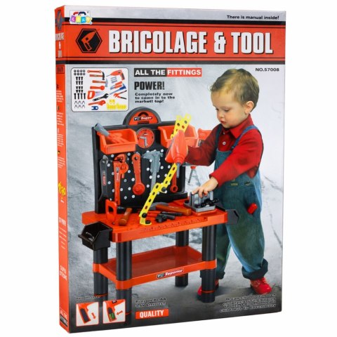 Warsztat Dla Dzieci Stolik Majsterkowicza Narzędzia Akcesoria 70 cm LEAN Toys