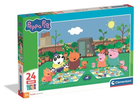 Puzzle 24 MAXI Super Color ŚWINKA PEPPA Clementoni 24834 Clementoni