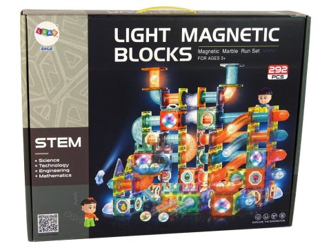 Świecąca Zjeżdżalnia Dla Kulek Klocki Magnetyczne 292 Elementy LEAN Toys