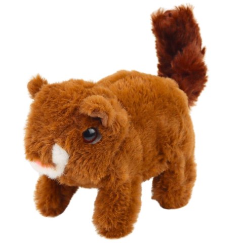 Pluszowa Interaktywna Wiewiórka W Koszyku Chodzi Wydaje Dźwięki Brązowa LEAN Toys