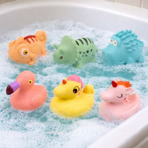 Zestaw Gumowe Zwierzątka Edukacyjne Do Kąpieli Zabawy Pastelowe 6 szt. LEAN Toys