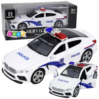 Auto Policyjne Radiowóz Otwierane Drzwi Napęd Światła Dźwięki Biały LEAN Toys
