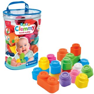 Clemmy Kolorowy Zestaw Woreczek 20 Miękkich Klocków Clementoni 17877 Clementoni