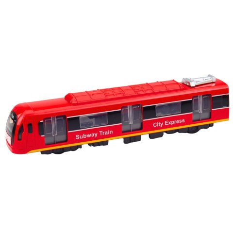 Metro Pociąg City Express Otwierane Drzwi Światła Dźwięki Czerwony LEAN Toys