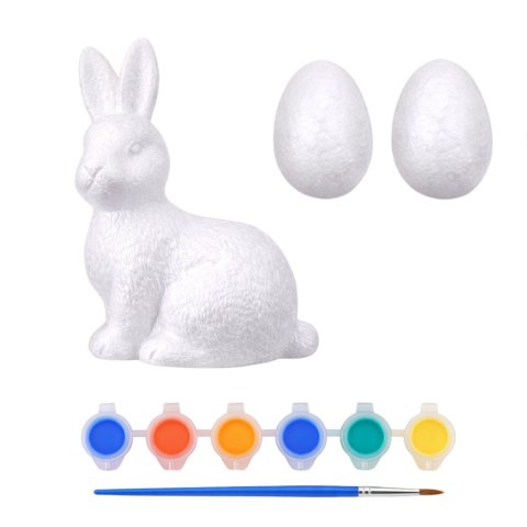 Zestaw Do Malowania Styropianowych Ozdób Zając 2 Jajka Farby LEAN TOYS