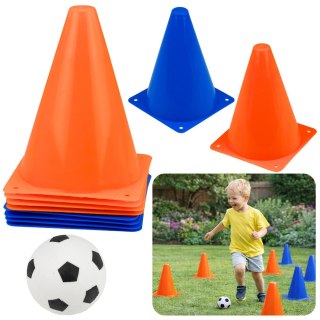 Zestaw Pachołki Treningowe z Piłką Niebieskie Pomarańczowe 8 szt. LEAN Toys