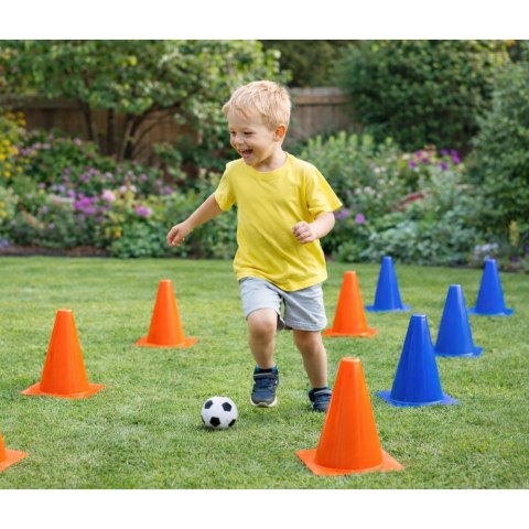 Zestaw Pachołki Treningowe z Piłką Niebieskie Pomarańczowe 8 szt. LEAN Toys