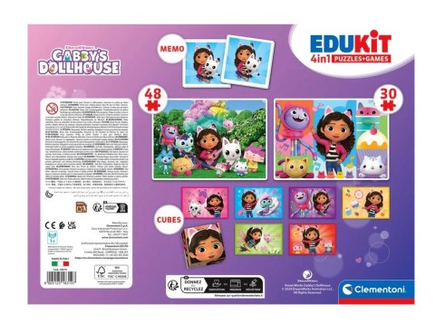 Zestaw Edukacyjny Puzzle Memo Klocki KOCI DOMEK GABI Clementoni 18319 Clementoni
