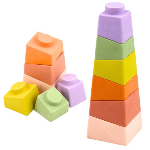 Zestaw Miękkie Klocki Sensoryczne Edukacyjne Gumowe Dinozaury 14 el. LEAN Toys