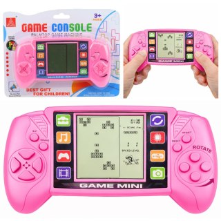 Elektroniczna Gra Konsola Do Gry Tetris Przenośna LCD Różowa LEAN TOYS