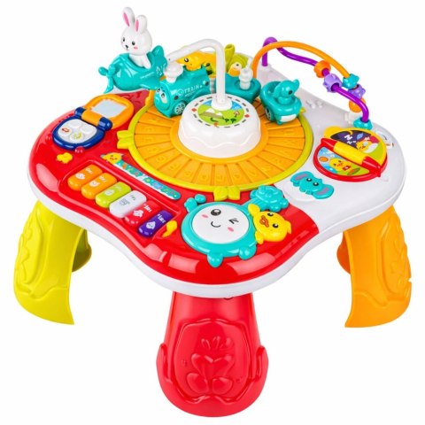 Stolik Edukacyjny Interaktywny Panel Muzyczny Pianinko 2w1 Turkusowy LEAN Toys