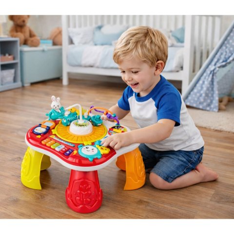 Stolik Edukacyjny Interaktywny Panel Muzyczny Pianinko 2w1 Turkusowy LEAN Toys