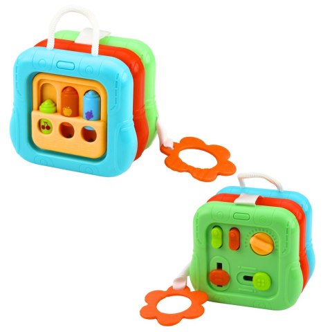 Kostka Sensoryczna Edukacyjna Panele Manipulacyjne 6 Aktywności LEAN Toys