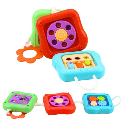 Kostka Sensoryczna Edukacyjna Panele Manipulacyjne 6 Aktywności LEAN Toys