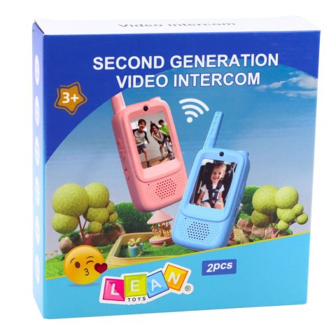 Krótkofalówki Dla Dzieci Wideo Rozmowa Nagrywanie Aparat Niebieskie LEAN Toys