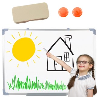 Tablica Magnetyczna Wielofunkcyjna Suchościeralna Gąbka 2 Magnesy 45x60cm LEAN