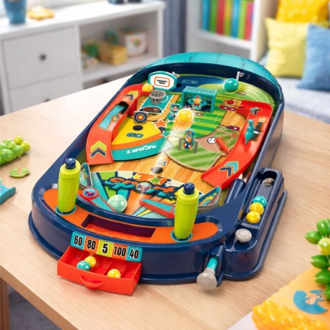 Gra Zręcznościowa Stołowa Flipper Dla Dzieci 12 Piłek LEAN Toys