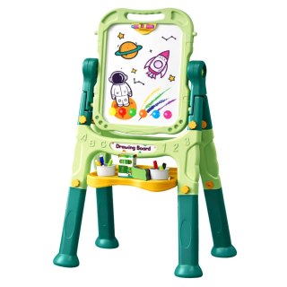 Tablica Dwustronna Magnetyczna Kredowa Suchościeralna Magnesy Kredy 48 el. LEAN Toys