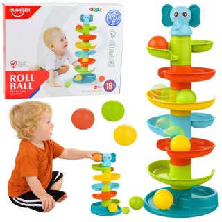 Zjeżdżalnia Dla Piłek Sensoryczna Edukacyjna Wieża Ze Słonikiem LEAN Toys