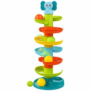 Zjeżdżalnia Dla Piłek Sensoryczna Edukacyjna Wieża Ze Słonikiem LEAN Toys