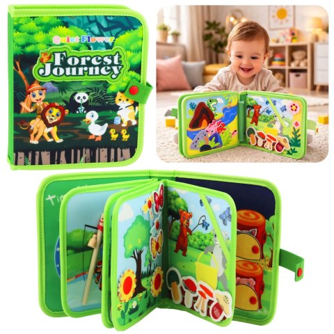 Książeczka Edukacyjna Sensoryczna Filcowa 3D Dzikie Zwierzęta LEAN Toys