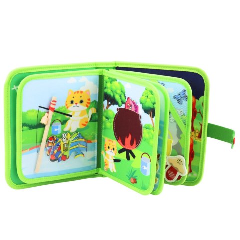 Książeczka Edukacyjna Sensoryczna Filcowa 3D Dzikie Zwierzęta LEAN Toys