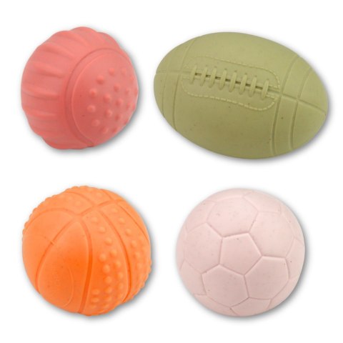 Zestaw Miękkie Zabawki Sensoryczne Piłeczki Piramidka Klocki 18 el. LEAN Toys