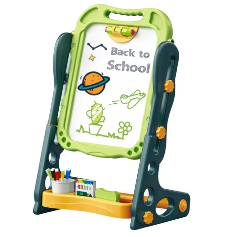 Tablica Dwustronna Magnetyczna Kredowa Suchościeralna Zielona 52 el. LEAN Toys