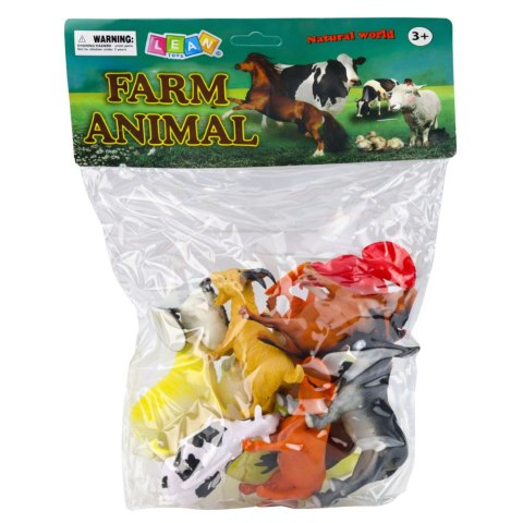 Zestaw Figurki Zwierzęta Gospodarskie Domowe Farma 12 szt. LEAN Toys