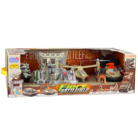 Zestaw Militarny Wojskowy Helikopter Czołg Poduszkowiec Żołnierz Baza LEAN Toys