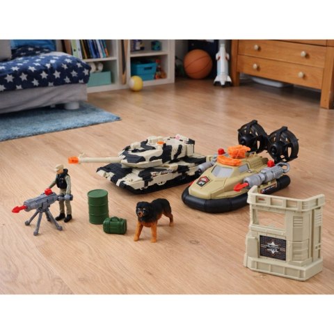 Zestaw Militarny Wojskowy Helikopter Czołg Poduszkowiec Żołnierz Baza LEAN Toys