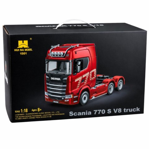 Ciągnik Siodłowy Scania Zdalnie Sterowany RC Huina 1501 Czerwony 1:18 HUINA