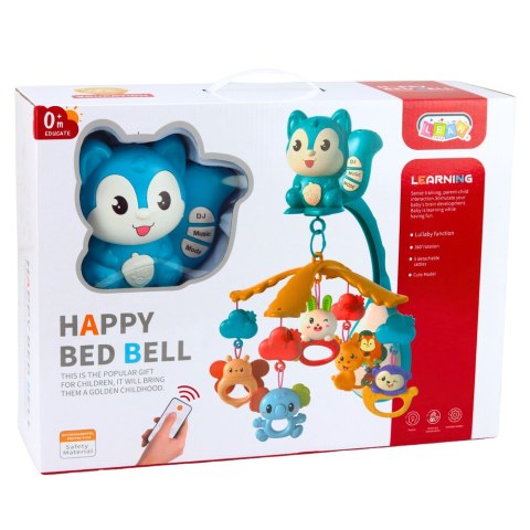 Karuzela Do Łóżeczka z Wiewiórką Projektor Zawieszki Pilot Muzyka LEAN Toys