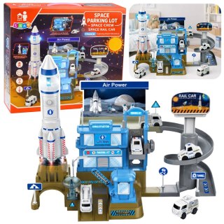 Kosmiczna Stacja Interaktywna Parking Rakieta Światła Dźwięki LEAN Toys