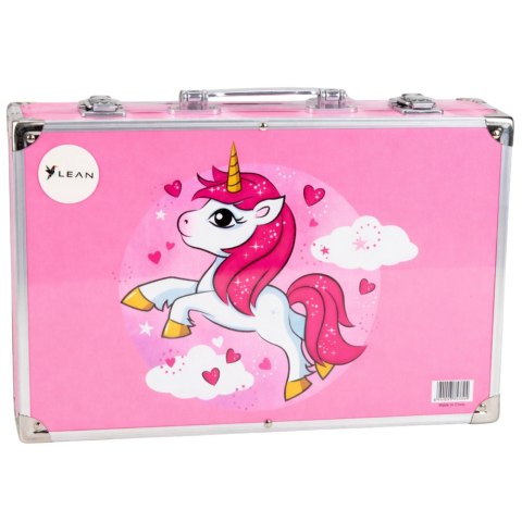Zestaw Artystyczny Plastyczny Jednorożec Walizka Różowa 150 el. LEAN Toys
