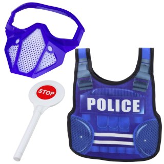 Zestaw Policyjny Kamizelka Karabin Maska Krótkofalówka Akcesoria LEAN Toys