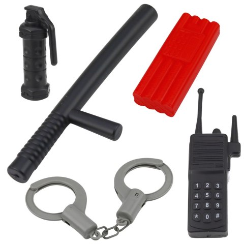 Zestaw Policyjny Kamizelka Karabin Maska Krótkofalówka Akcesoria LEAN Toys