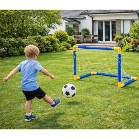 Zestaw Sportowy Do Gry W Piłkę Nożną Bramka Piłkarska Piłka Pompka 62x40cm LEAN Toys