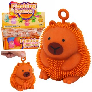 Gniotek Sensoryczny Do Odbijania Ściskania Kapibara Świecąca LED Brązowa LEAN TOYS