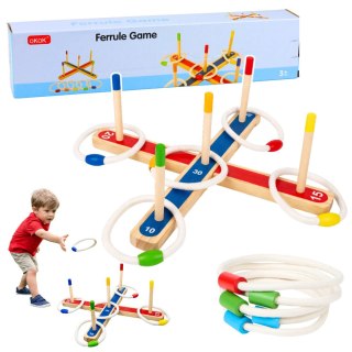 Gra Zręcznościowa Rzut Obręczami Drewniana Gra Rodzinna Z Punktacją LEAN Toys