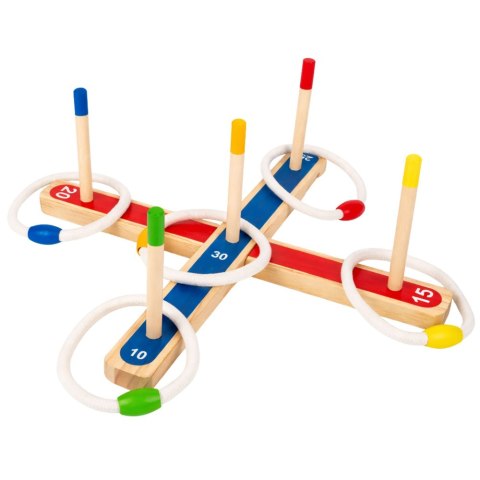Gra Zręcznościowa Rzut Obręczami Drewniana Gra Rodzinna Z Punktacją LEAN Toys