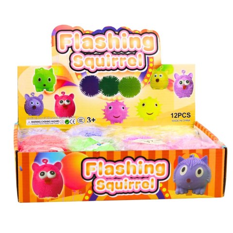 Piłka Sensoryczna Gniotek Antystresowy Do Odbijania Światło LED Mix Kolor LEAN TOYS