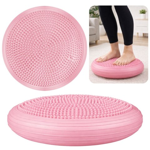 Poduszka Sensomotoryczna Do Ćwiczeń Dysk Równoważny Jeżyk Różowy 34 cm LEAN